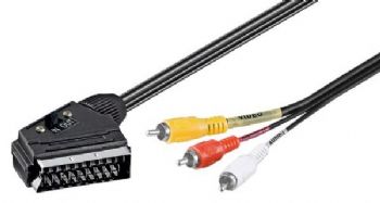 Scart - 3x RCA Ljud/bild 2 M