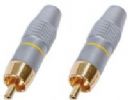 RCA-kontakt Gul ring 2-Pack